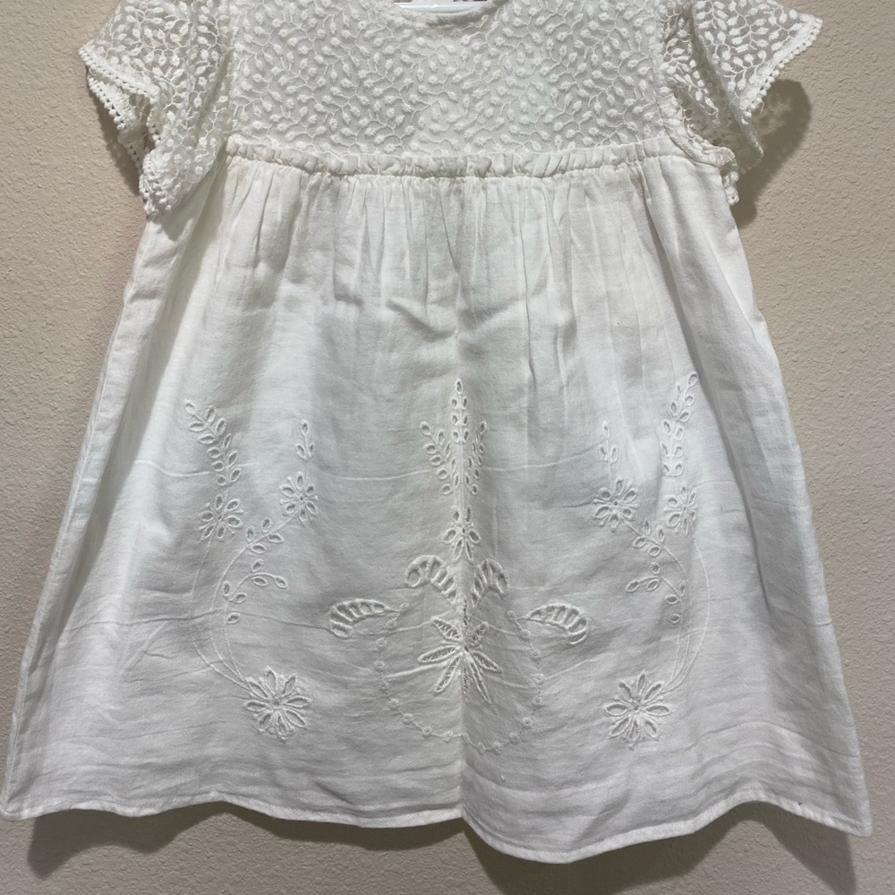 NWT Zara, special occasion, white cotton dress, Size girls 3-4